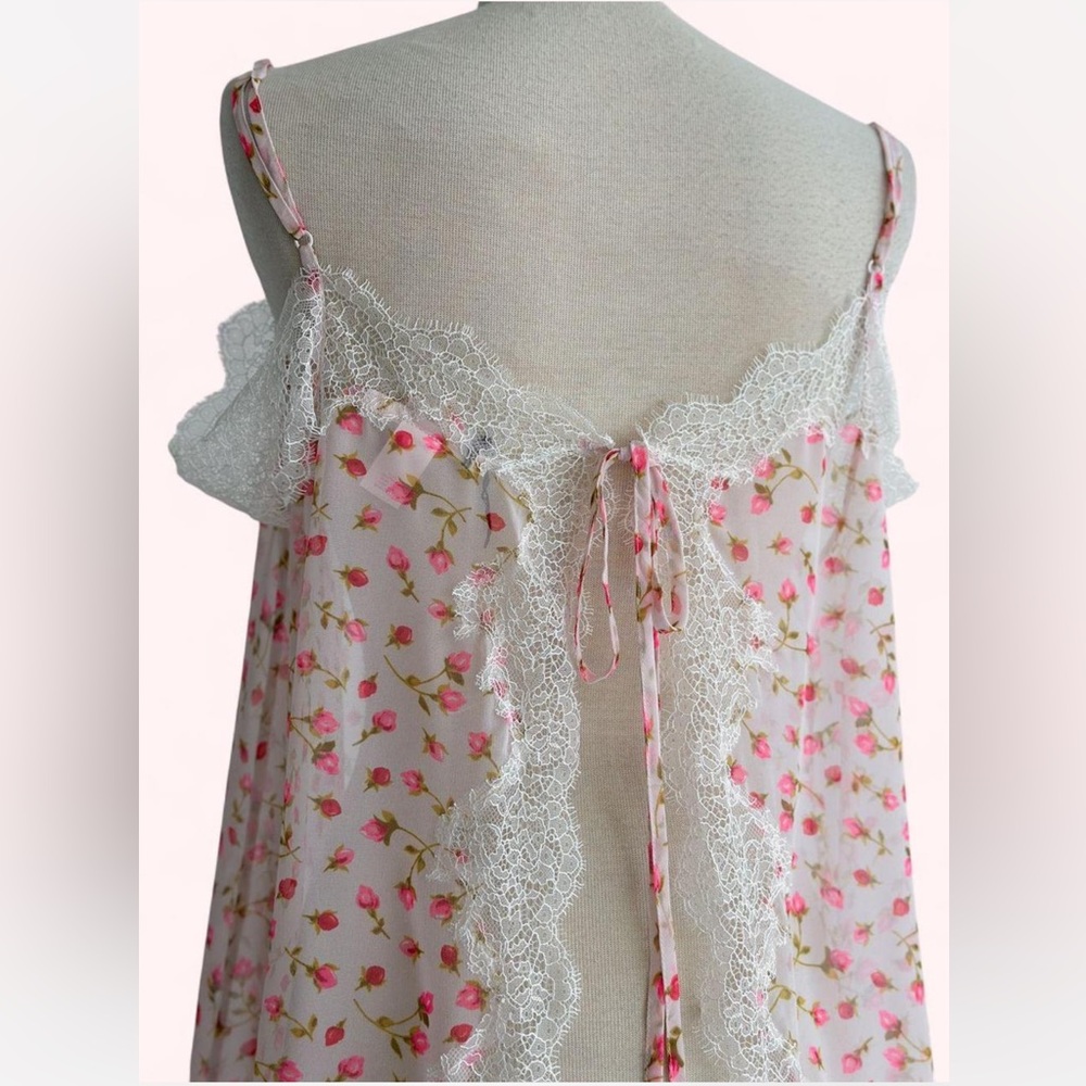 RARE 2013 Vintage Victoria’s Secret Chiffon Rosebud Print Slip - Picture 6 of 8
